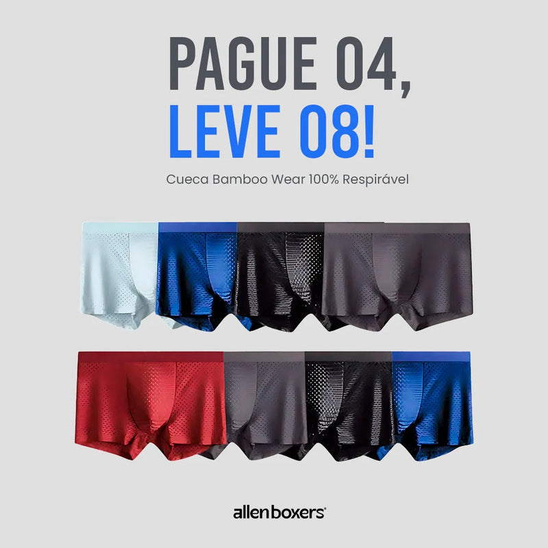 Kit Cuecas Premium Allen Boxers Respiráveis - Pague 4 Leve 8