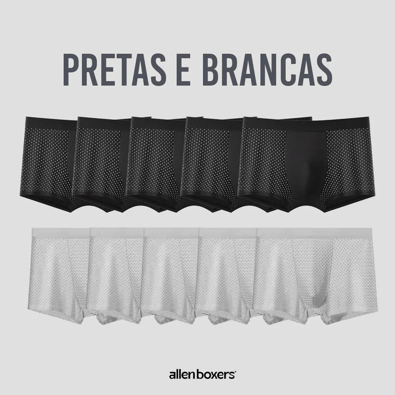 Kit Cuecas Premium Allen Boxers Respiráveis - Pague 5 Leve 10