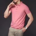 Camisa Polo Masculina em Seda Gelo