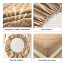 Capa Bege Protetora Impermeável de Colchão Casal