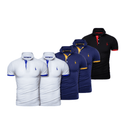 Kit 5 Camisetas Polo Premium - Giraffe® Branco, Azul, Cinza, Vermelho e Preto