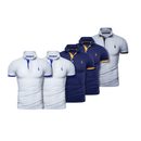 Kit 5 Camisetas Polo Premium - Giraffe® Branco, Azul, Cinza, Vermelho e Preto