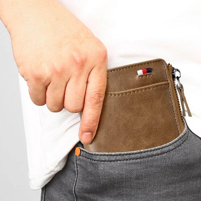 Carteira Masculina de Couro Antifurto - Bloqueio RFID