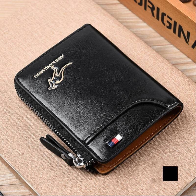 Carteira Masculina de Couro Antifurto - Bloqueio RFID