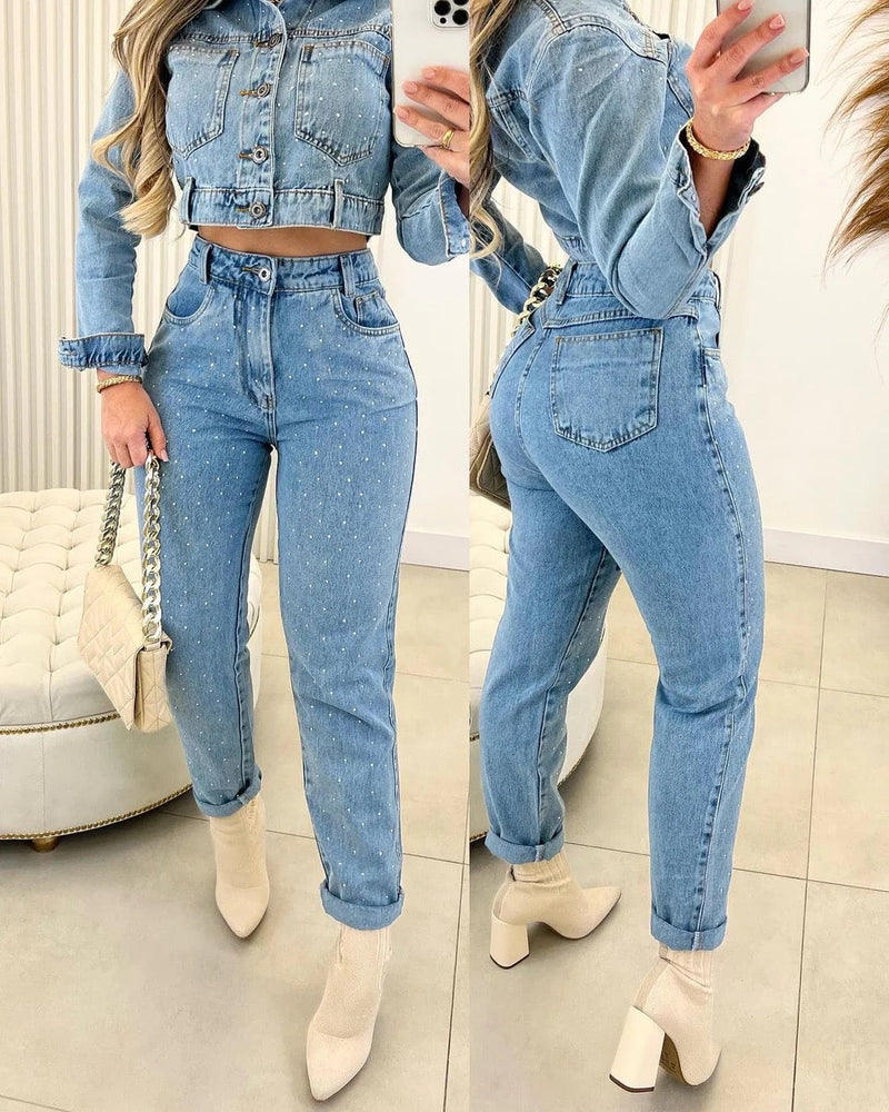 Calça Jeans Strass Amora