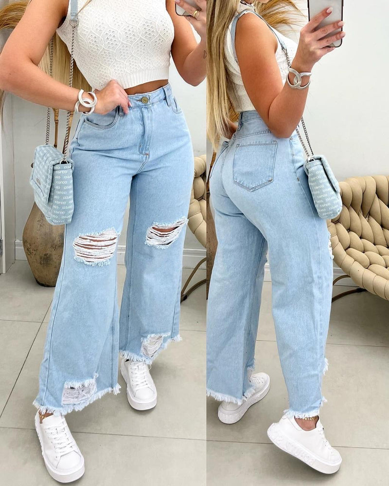 Calça Jeans Wide Leg Daelin
