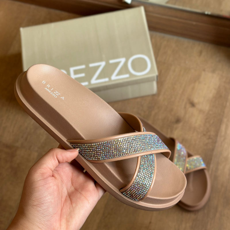Sandália Slide Arezzo Strass Lara Brizza Z191240003