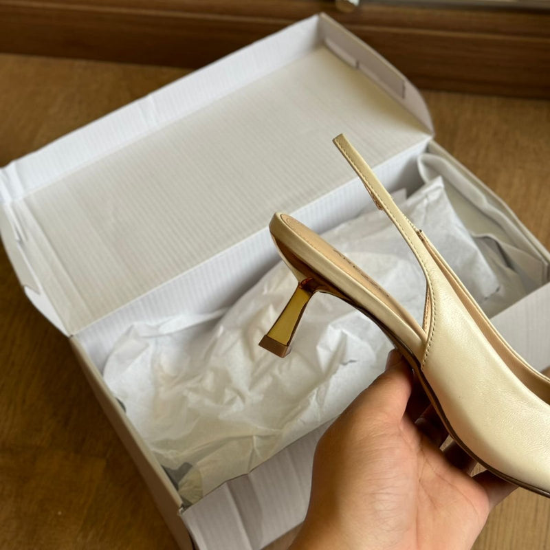 Scarpin Arezzo Snake Bico Fino Slingback Bridão A130300001