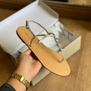 Sandália Rasteira Arezzo Slim Pedrarias Round A108120018