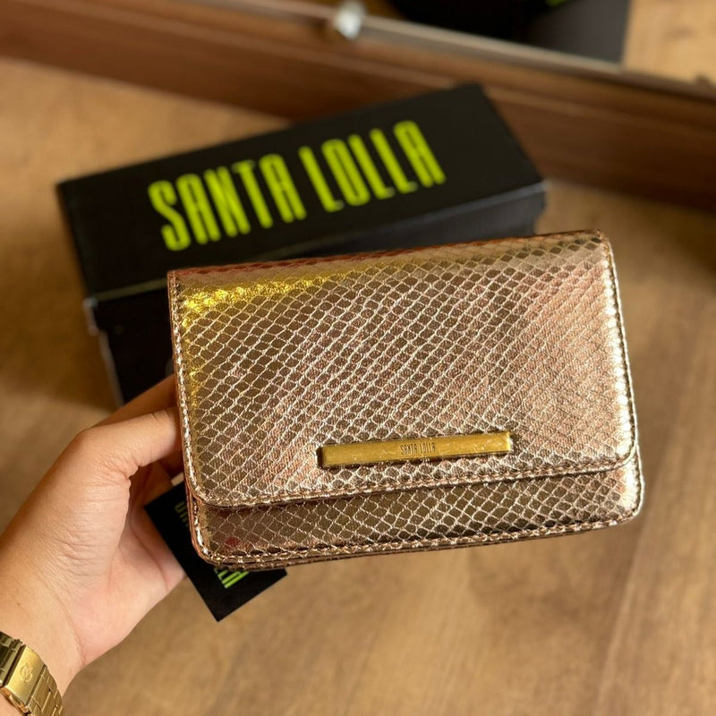 Bolsa Santa Lolla Material Metalizado e Floater Alça Transversal 0470.4597