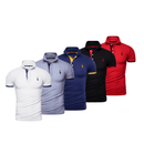 Kit 5 Camisetas Polo Premium - Giraffe® Branco, Azul, Cinza, Vermelho e Preto