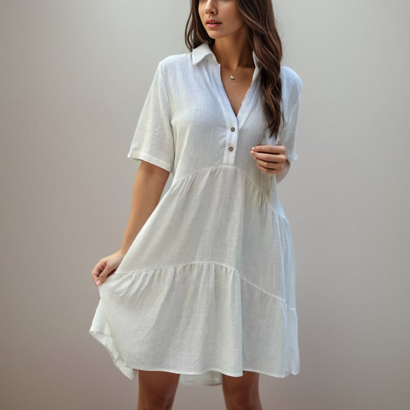 Vestido Sofia™ em Linho de Algodão com Caimento Solto / Elegância e Conforto+ Compre 1 e leve 2