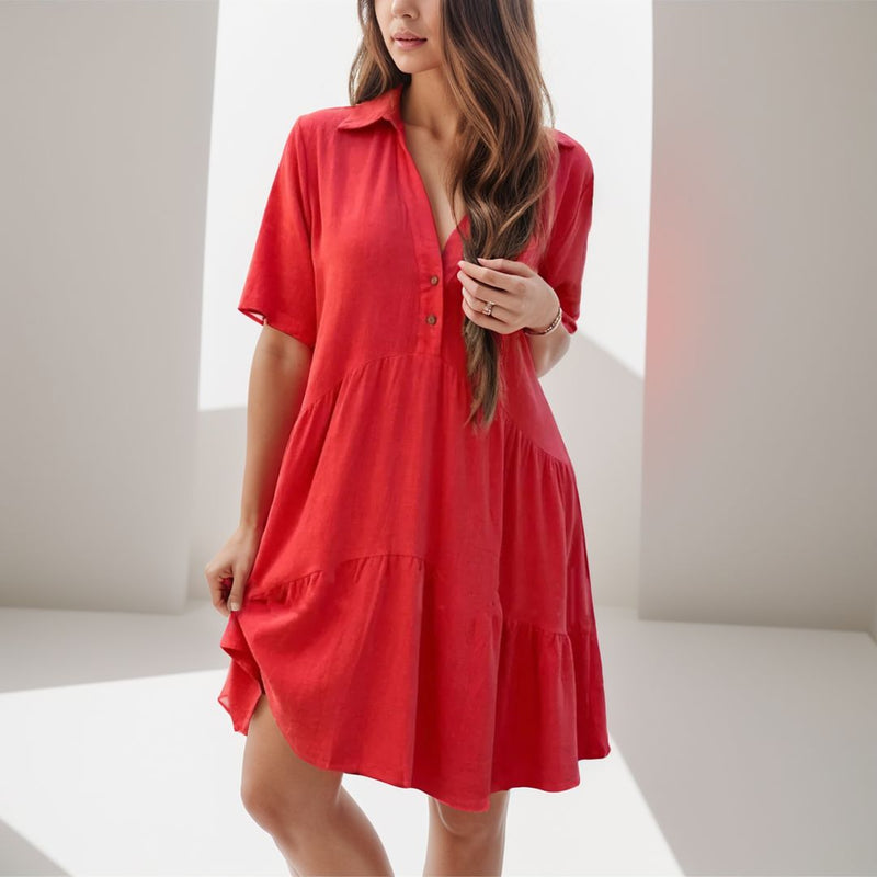 Vestido Sofia™ em Linho de Algodão com Caimento Solto / Elegância e Conforto+ Compre 1 e leve 2