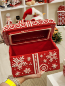 Pote decorativo com tampa caixa de presente 21cm