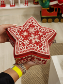 Pote decorativo com tampa estrela 20cm