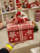 Pote decorativo com tampa caixa de presente 21cm